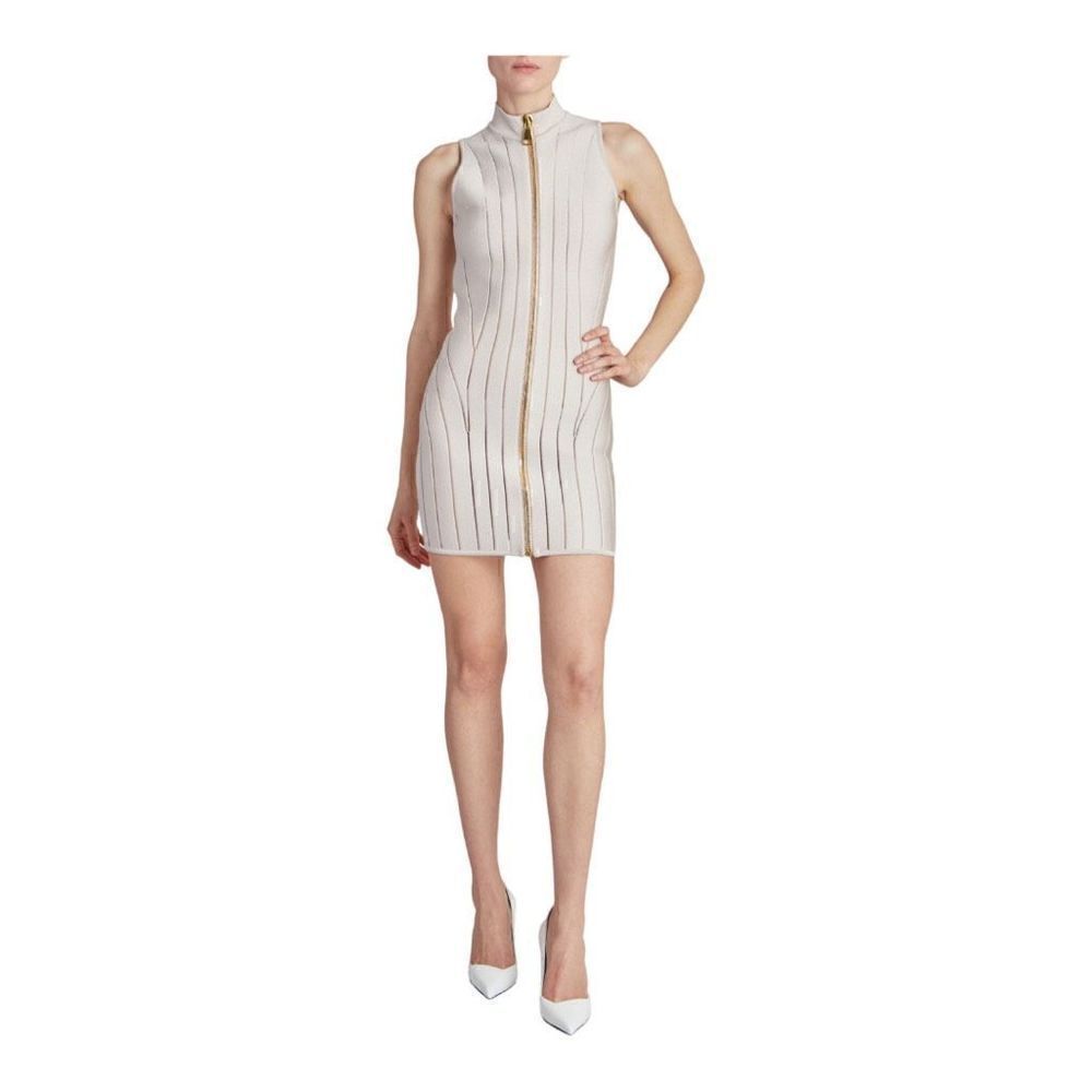 BALMAIN Sleeveless Zip Front Light Rose Minidress Size 10 (42) NWD - Picture 3 of 15